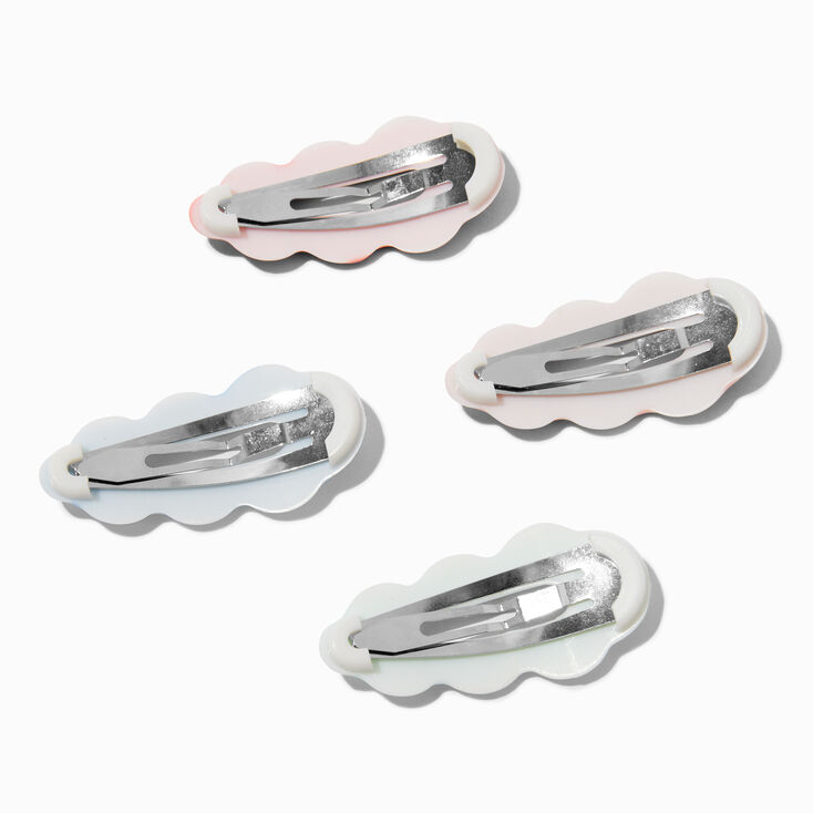 Pastel Wavy Jelly Snap Hair Clips - 4 Pack,