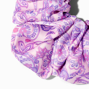 Purple Paisley Print Giant Hair Scrunchie,
