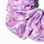Purple Paisley Print Giant Hair Scrunchie,