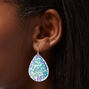 Purple Star 1.5&quot; Teardrop Drop Earrings,