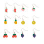 1&quot; Glitter Fruit Drop Earrings - 6 Pack,