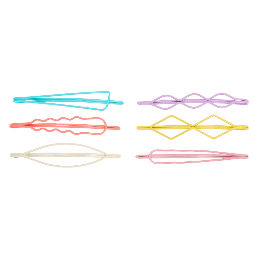 Pastel Geometric Hair Pins - 6 Pack,