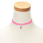 Claire&#39;s Club Cherry Heart Choker Necklace - Pink,