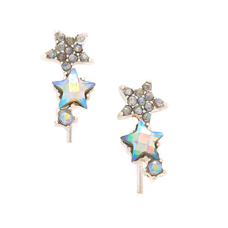 Silver .5&quot; Star Ear Crawler Earrings,