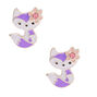 Purple Fox Stud Earrings,