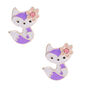 Clous d&#39;oreilles renard violets,