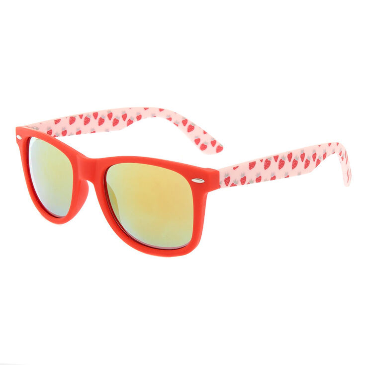 Red Strawberry Print Sunglasses,