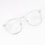 Silver Retro Browline Clear Lens Frames - Clear,