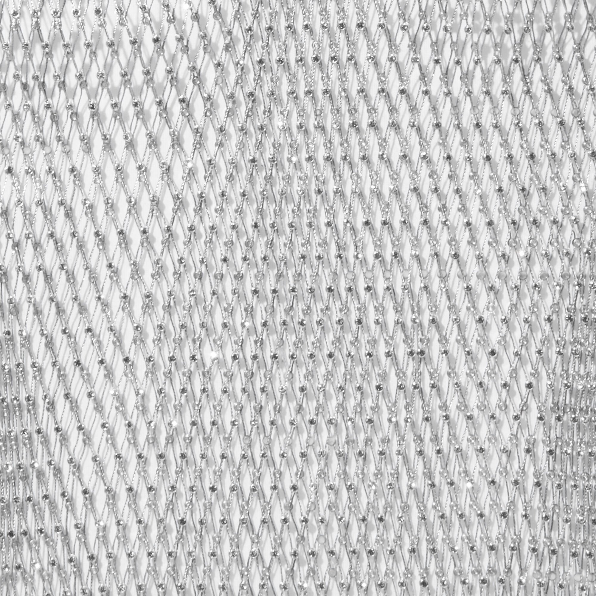 Crystal Studded Silver Fishnet Tank Top,