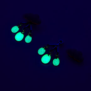 Boucles d&#39;oreilles devant-derri&egrave;re nuage de pluie phosphorescents,
