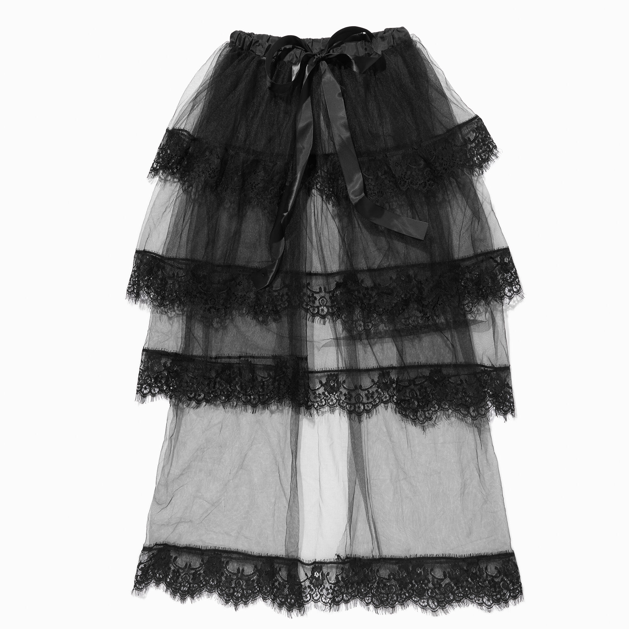 View Claires Tiered Lace Long Tutu Black information