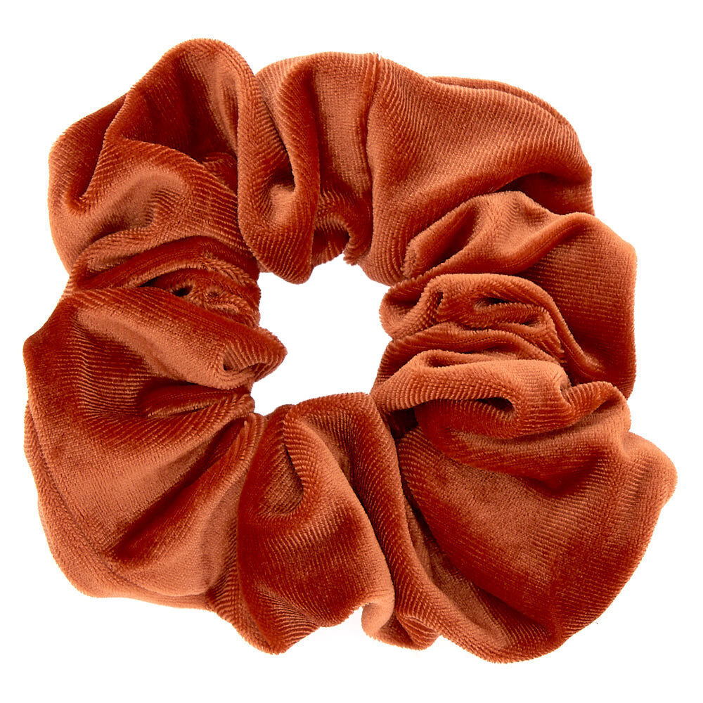 Orange Copper Medium Flat Velvet Hair Scrunchie Claire s US
