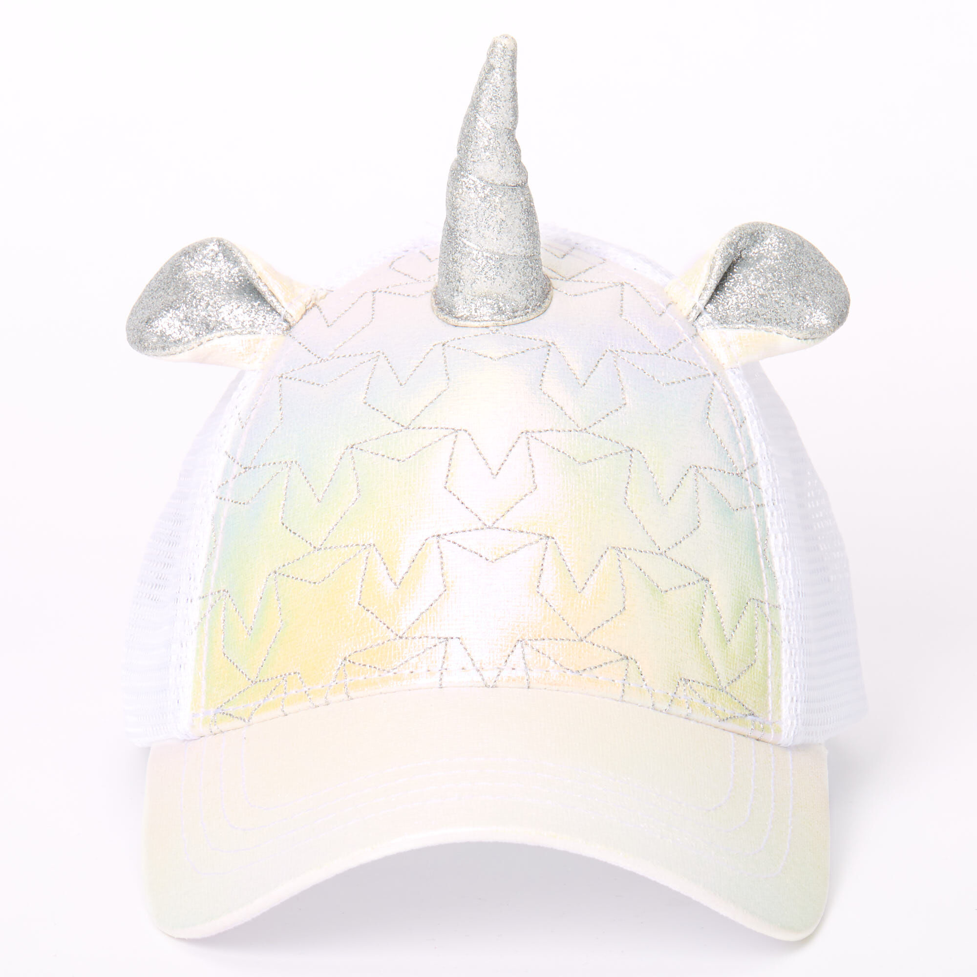 Iridescent Quilted Unicorn Trucker Hat White Claire S Us