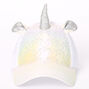 Iridescent Quilted Unicorn Trucker Hat - White,
