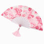 Pink Rose Print Personal Folding Fan,