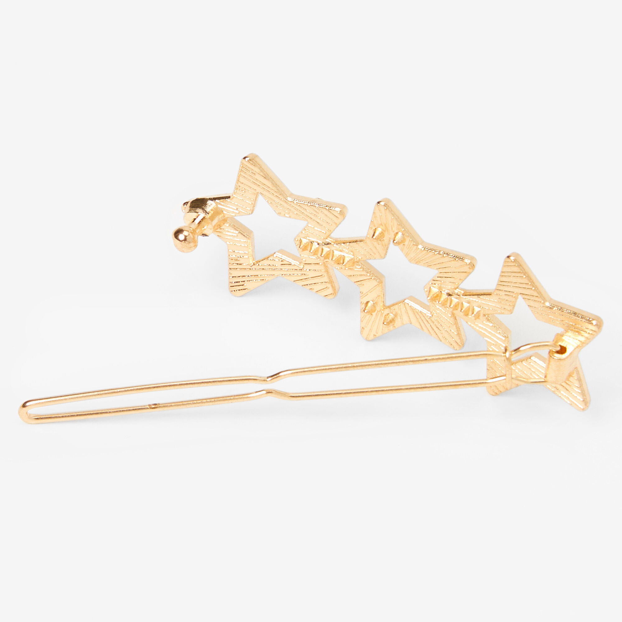 Gold Trio of Stars Hair Barrette,