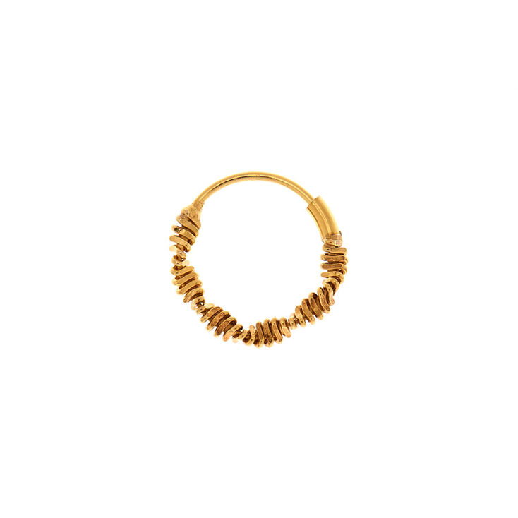 Gold Sterling Silver 22G Hoop Nose Ring,