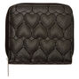 Mini porte-monnaie &agrave; zip motif c&oelig;ur matelass&eacute; - Noir,
