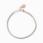 Rose Gold-tone Cubic Zirconia Tiny Tennis Bracelet,