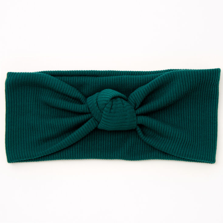 Ribbed Knotted Headwrap - Hunter Green,