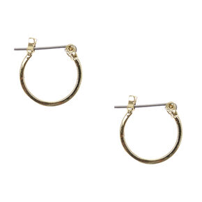 Gold-tone Square Edge 15mm Hoop Earrings,