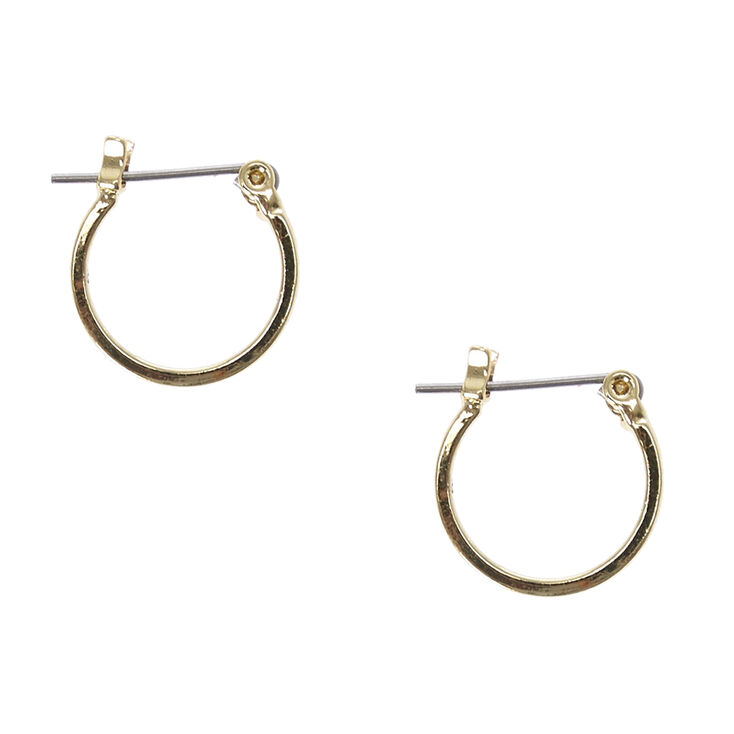 Gold 15MM Square Edge Hoop Earrings,