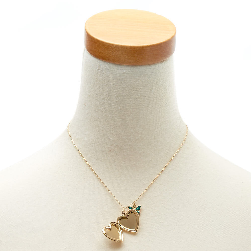 Heart Locket with Charm Necklace,