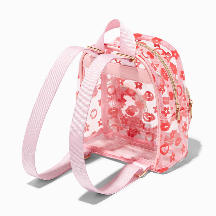 Red Status Icons Clear Medium Backpack,