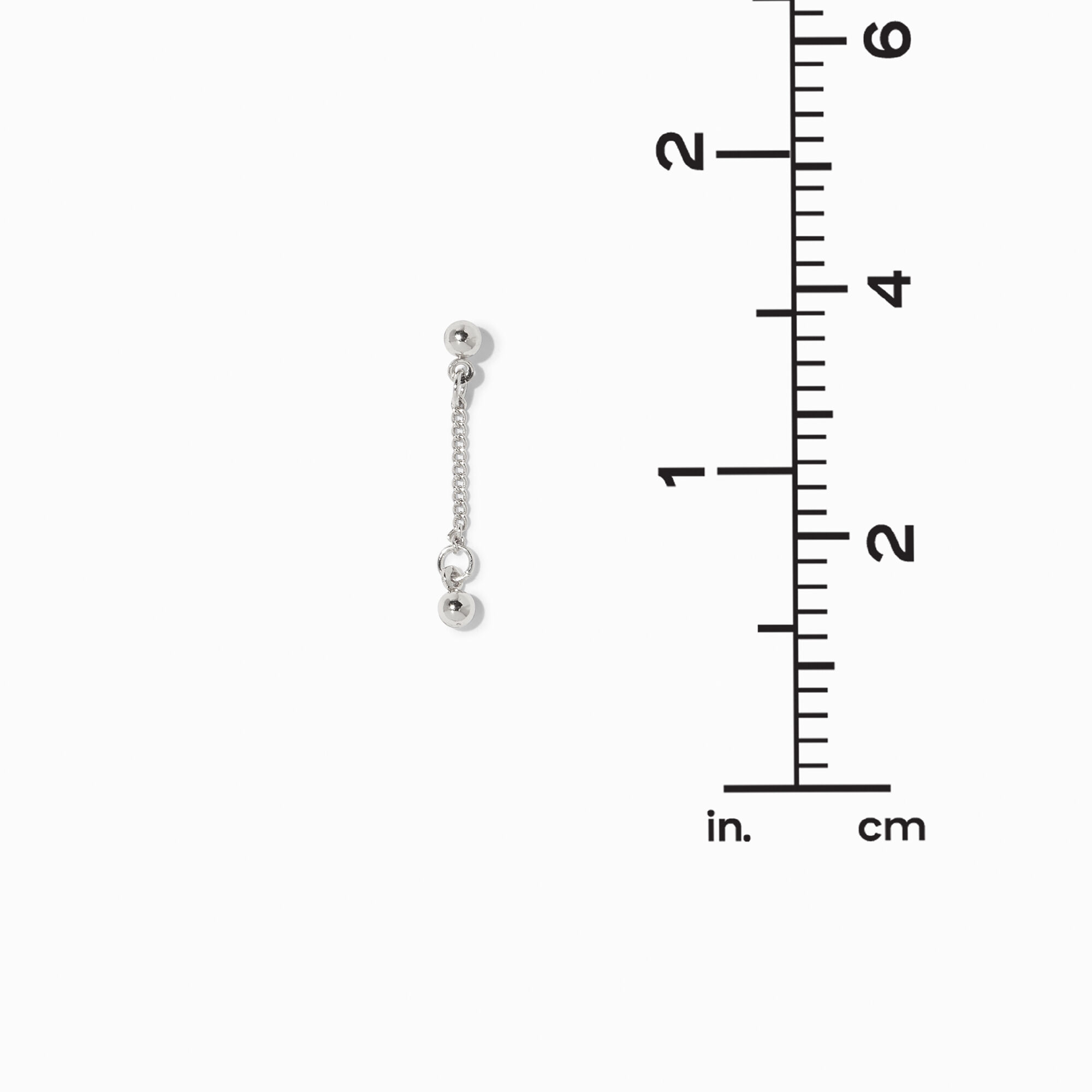 Silver 1'' Ball Drop Earrings,