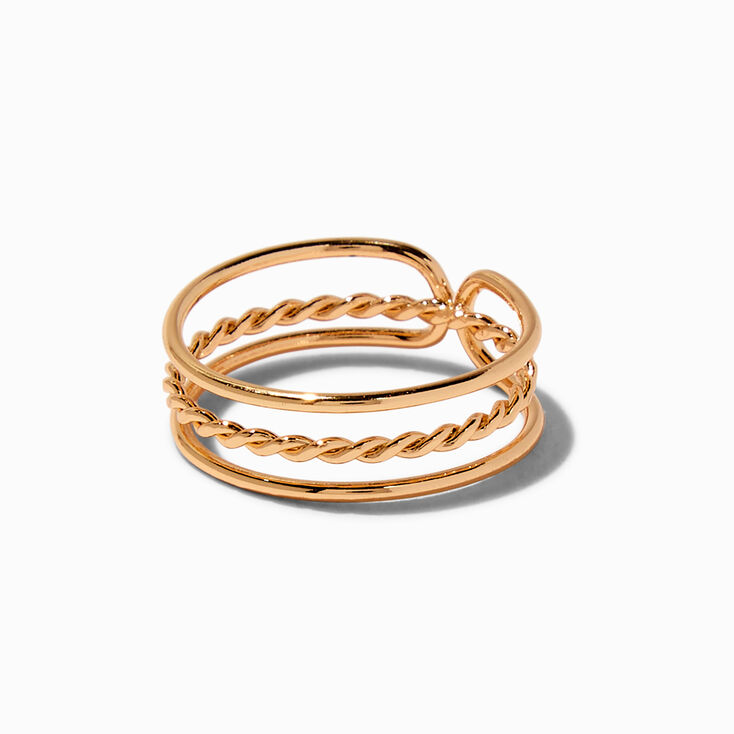 Gold-tone Twisted Rings - 5 Pack,