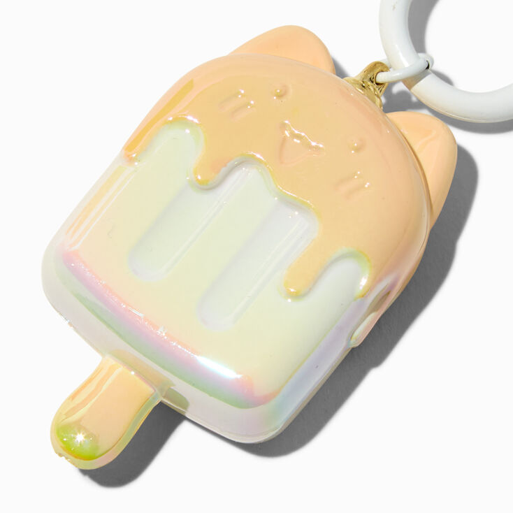 Pearl Cat Ice Pop Wristlet Keychain,