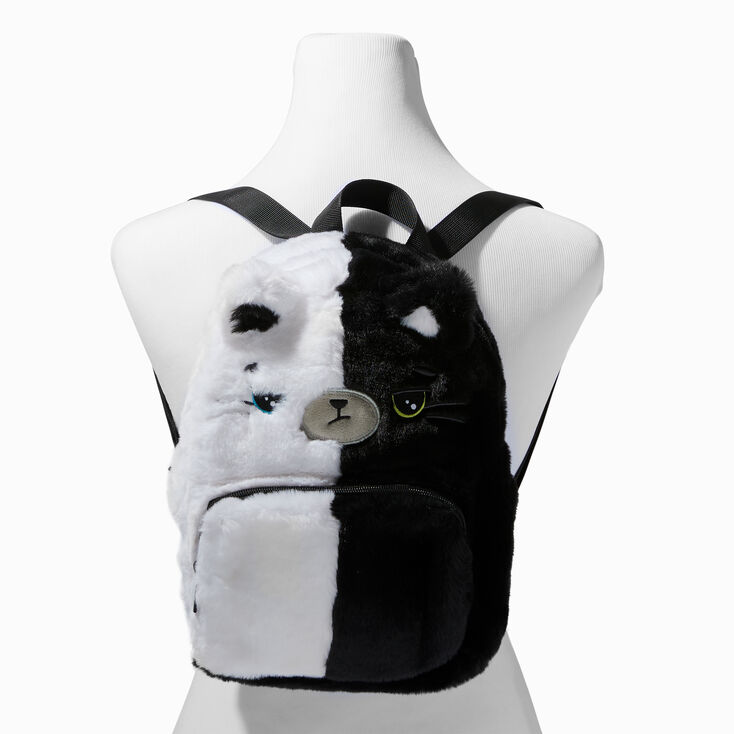 Moody Cat Furry Mini Backpack,