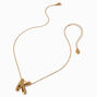 Gold-tone Bubble Initial Pendant Necklace - K,