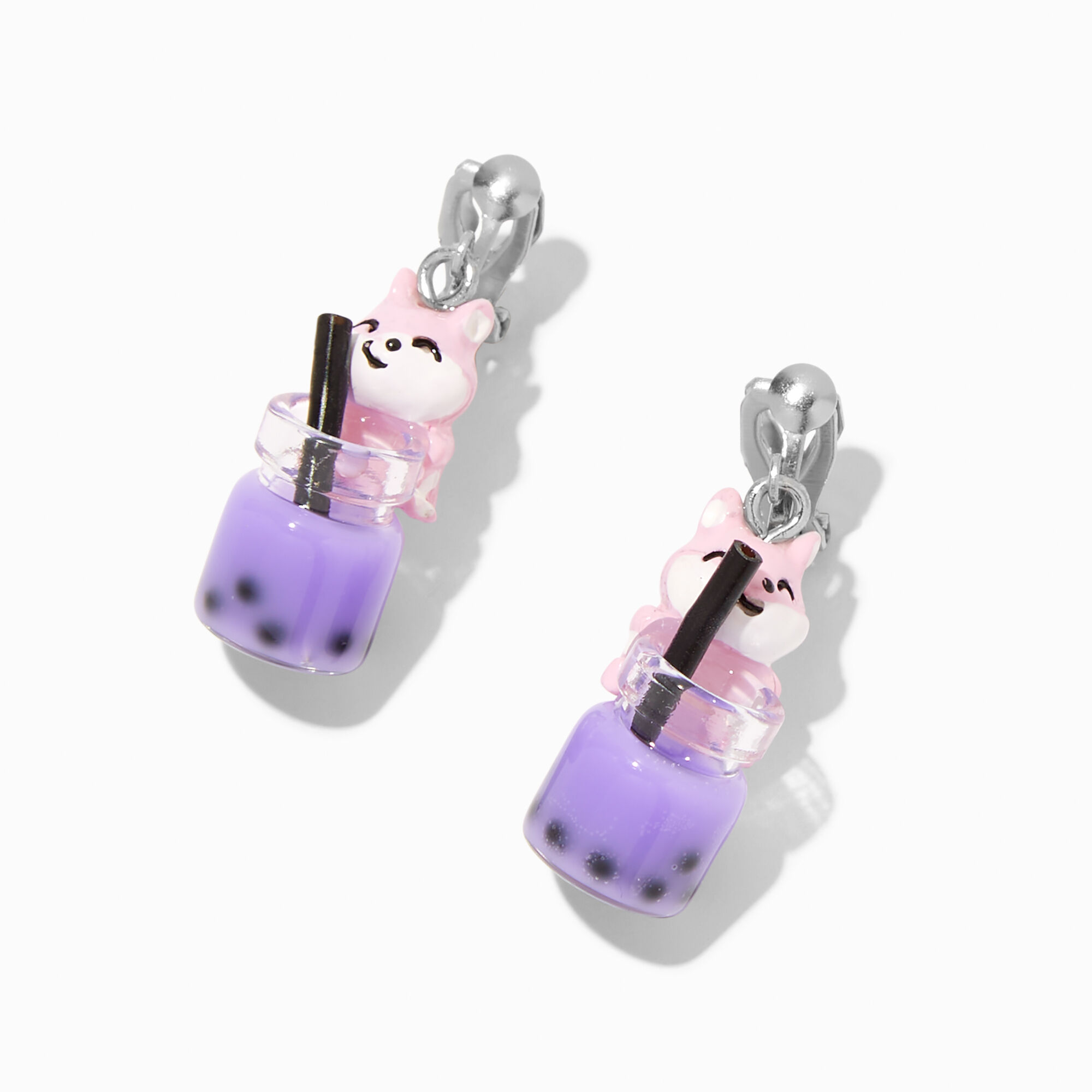 Amazon.com: FLORIZEL silver tone lilac crystal clip on earrings: Clothing,  Shoes & Jewelry
