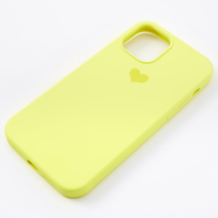 Coque de portable c&oelig;ur jaune fluo - Compatible avec iPhone&reg;&nbsp;12/12 Pro,