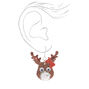 Novelty Reindeer Drop Earrings- Brown,