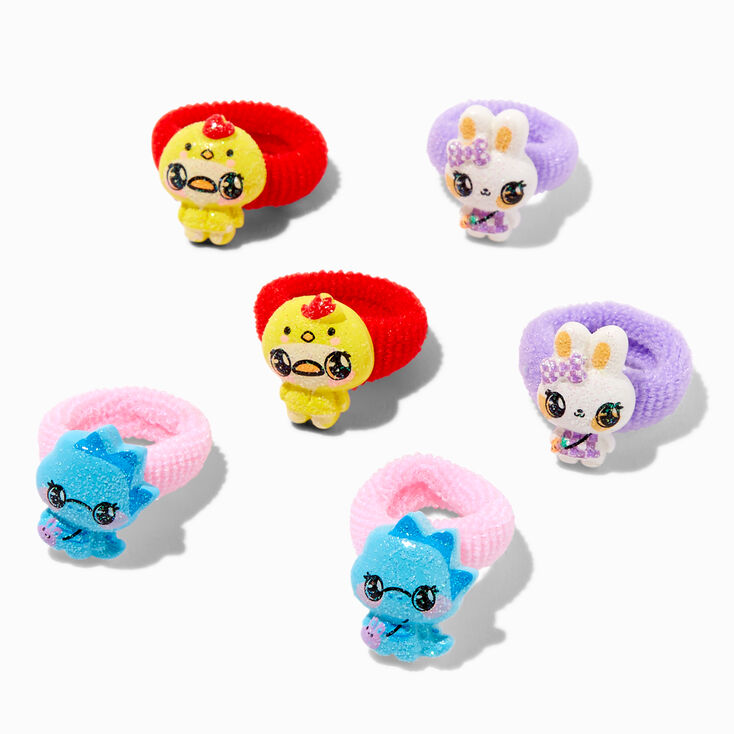Claire&#39;s Club Glitter Critter Hair Ties - 6 Pack,
