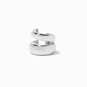 Silver-tone Double Thick Ear Cuff,
