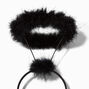 Serre-t&ecirc;te halo ange &agrave; plumes noir,