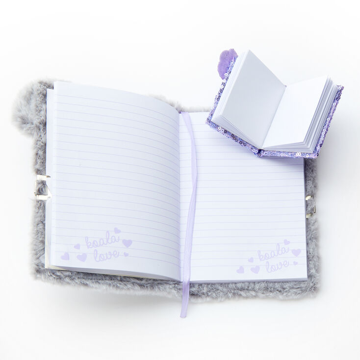Sidney the Koala Furry Lock Diary - Gray,
