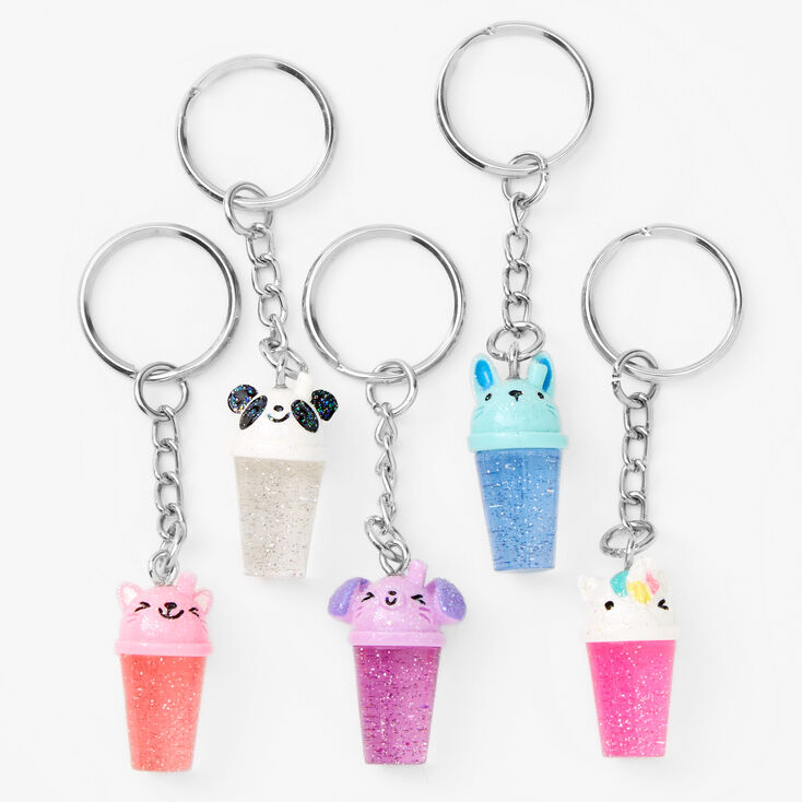 BFF Glitter Bubble Tea Keyrings - 5 Pack,