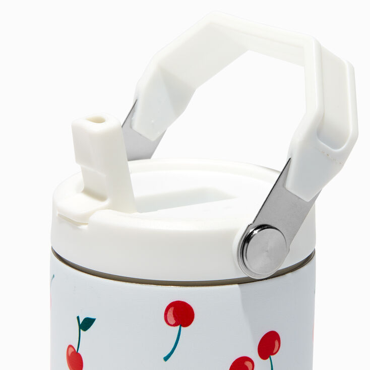 Strawberry &amp; Cherry Print Stainless Steel Water Bottle,