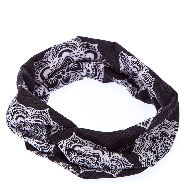 Claire's Bandeau noir et blanc mandala