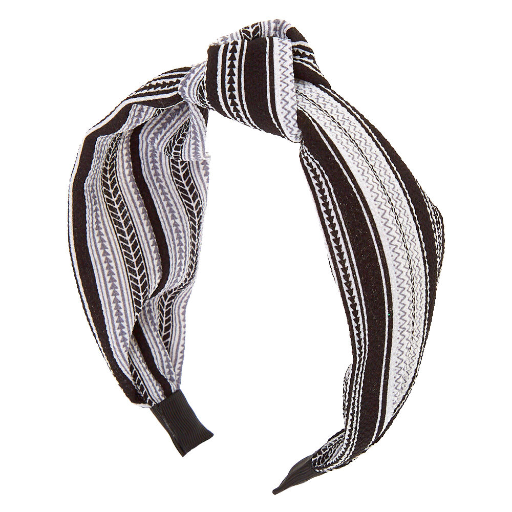 Aztec Knotted Headband - Black,