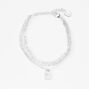 Silver Padlock Multi-Strand Bracelet,