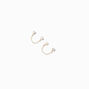 Gold-tone Cubic Zirconia Connector Chain Stud Earrings,