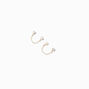 Gold Cubic Zirconia Connector Chain Stud Earrings,