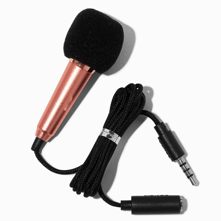 Mini microphone - Couleur dor&eacute; rose,