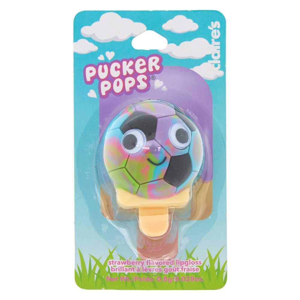 Pucker Pops Rainbow Soccer Ball lip gloss - Strawberry,