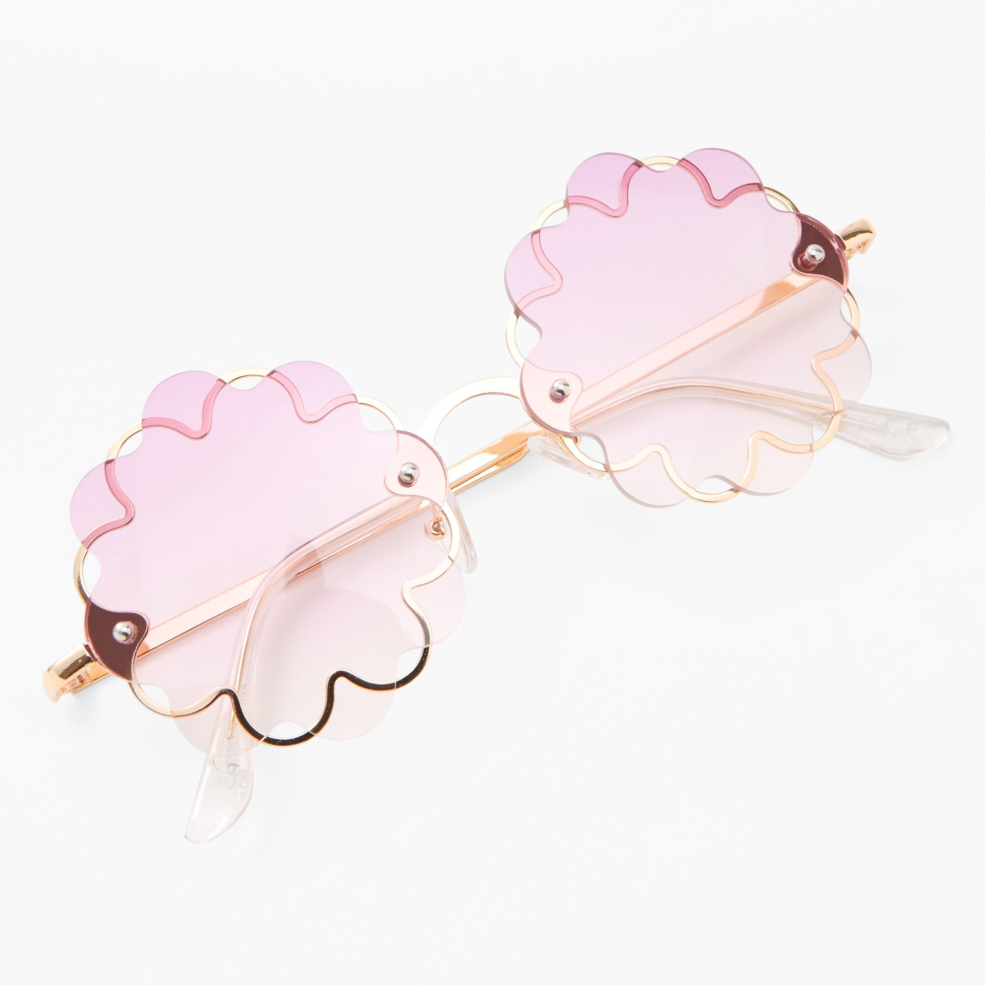 Purple Flower Gold Frame Sunglasses